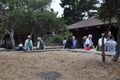 Long shot of the crowd assembling to register on Friday afternoon