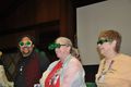 Those with custom-made green glasses show off their creations